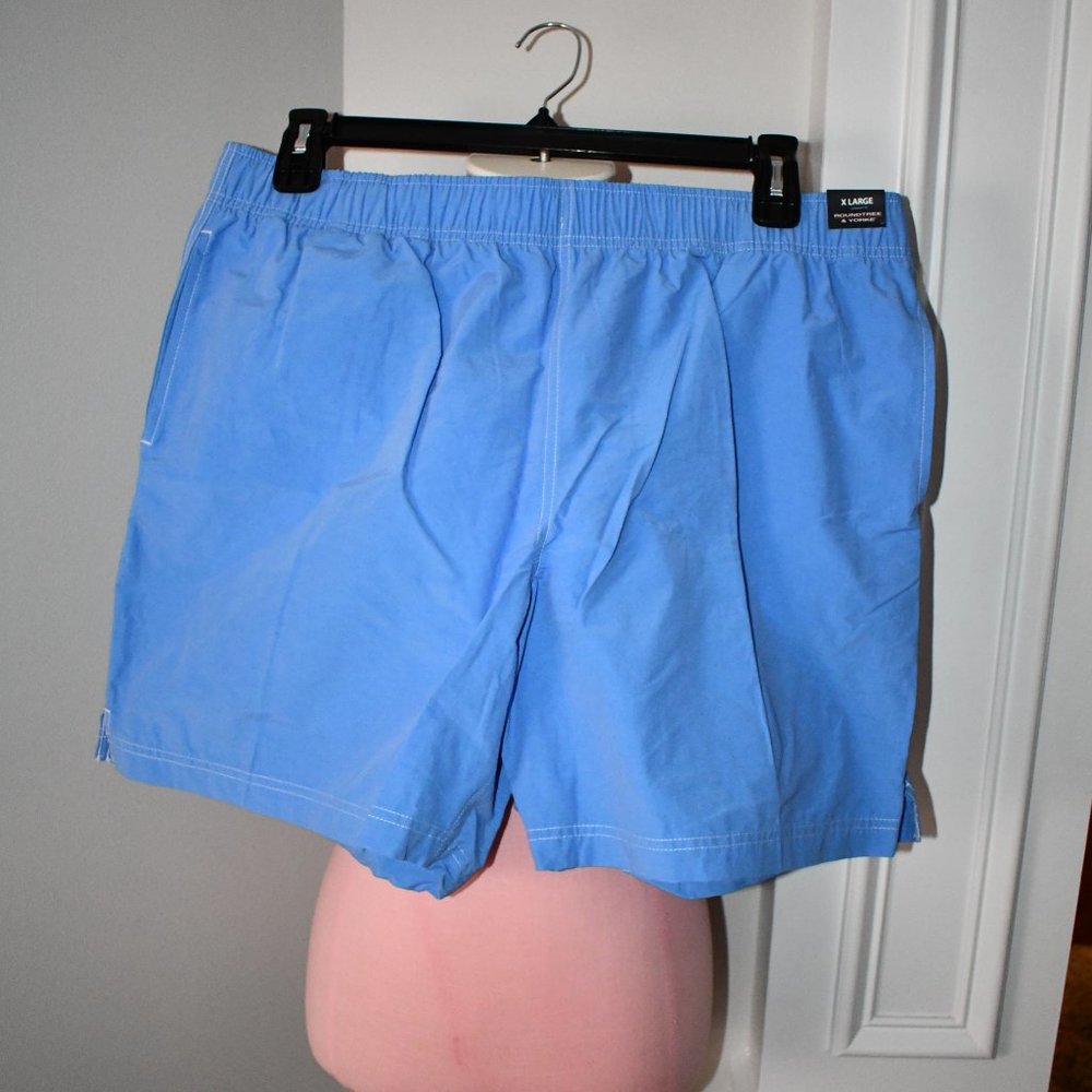 Roundtree & Yorke Solid 7" Inseam Swim Trunks in Blue Size: XL #S25MR130 NWT